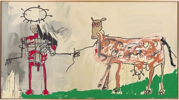 Jean-Michel Basquiat, The Field Next to the Other Road (1981), acrylic, enamel spray paint, oilstick, metallic paint and ink on canvas. Photo courtesy Christie’s.