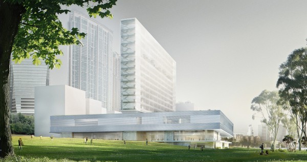 Rendering of the M+ Museum. Courtesy West Kowloon Cultural District.