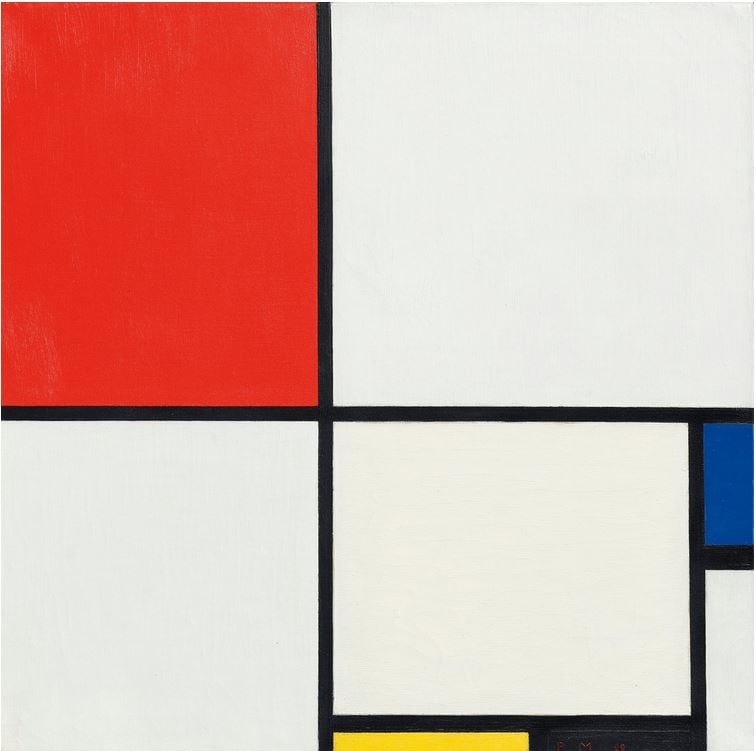 Piet Mondrian, Composition No. III with Red, Blue, Yellow, and Black (1929), oil on canvas.