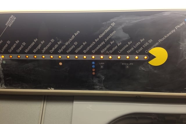 Nick Hugh Schmidt, "Subway Pacman." Photo: courtesy Gothamist. 