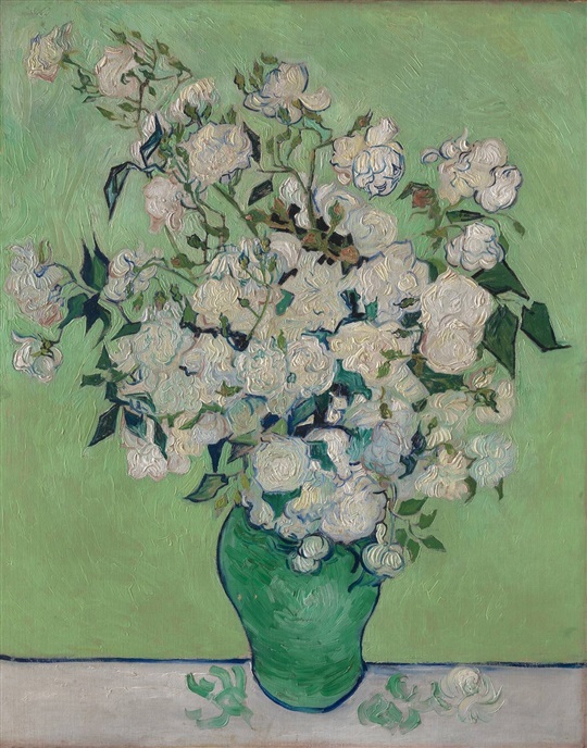 Vincent van Gogh, Vase of Roses (1890). Courtesy of Metropolitan Museum of Art.