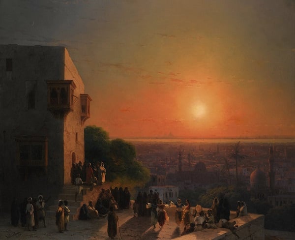 Ivan AivazovskyEvening-in-Cairo(1870) Photo via: Russian Art Week