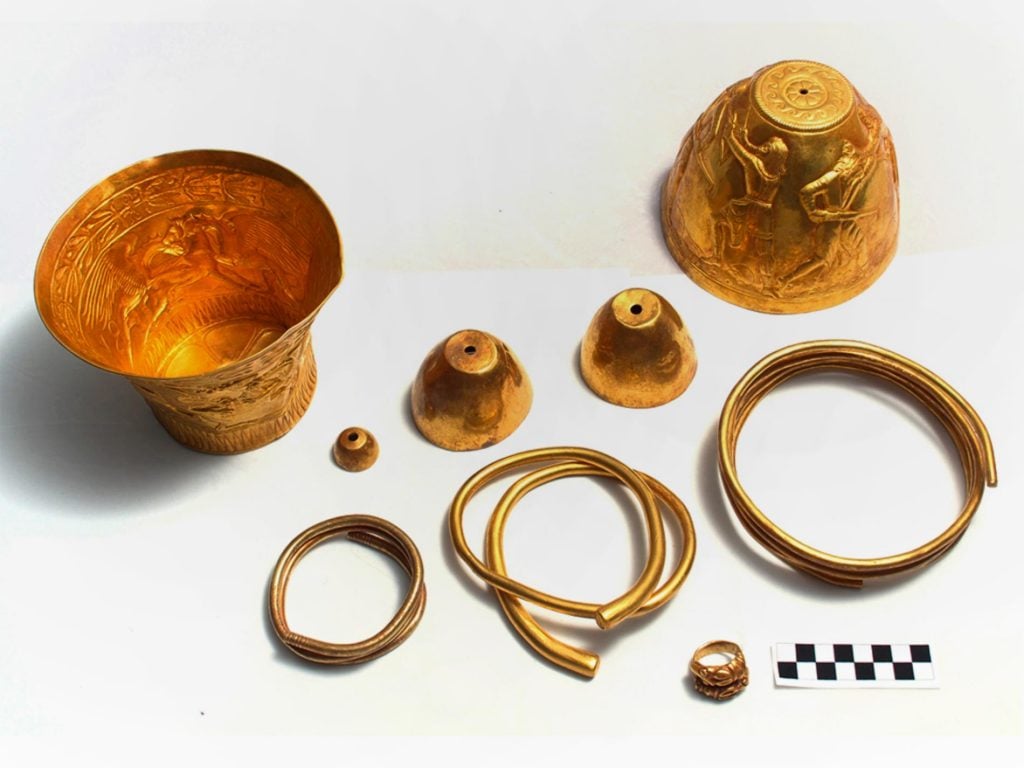 Archaeologist discovered a stash of Scythian gold believed to contain two ancient bongs. Photo by Andrei Belinski.