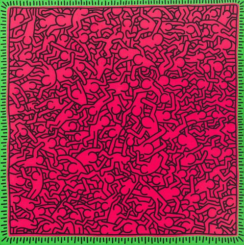 Keith Haring Untitled (June 1, 1984), (1984); acrylic and fluorescent acrylic on canvas.Skarstedt Gallery.