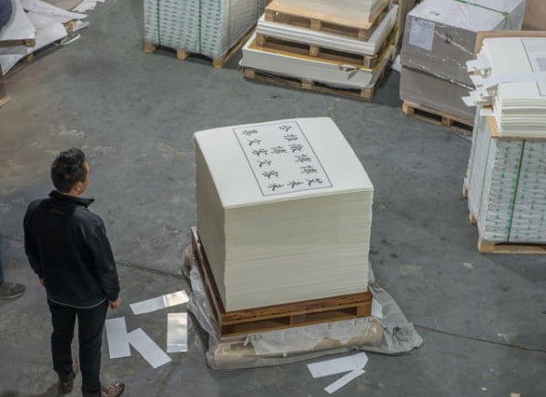 The artwork in the printing shop Photo: Ai Weiwei via The Creator's Project