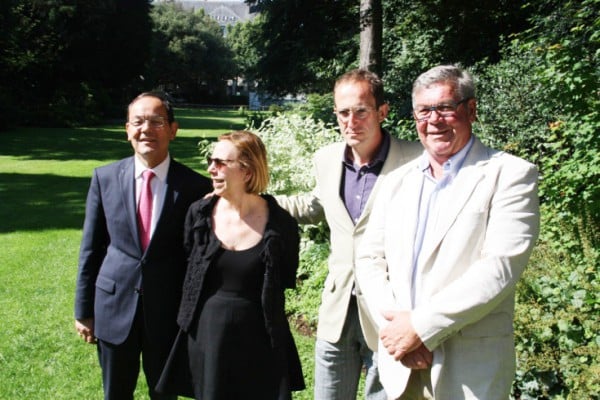 From left: Christian Gillet, President of the Department of Maine-et-Loire, Jill Silverman van Coenegrachts, Curator of the Philippe Méaille Collection, Philippe Méaille and Gerard Persin, Mayor of Montsoreau