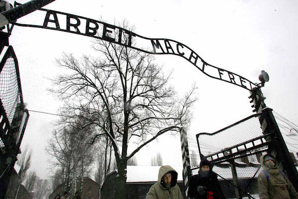 Visitors pictured at the former concentration camp in 2005. Photo: AFP