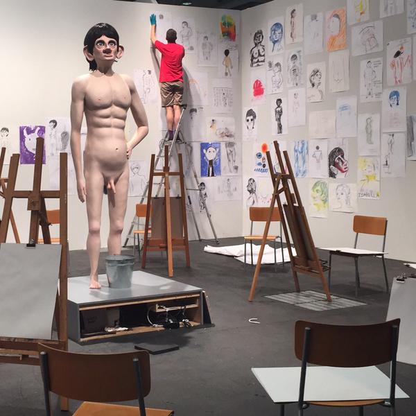 David Shrigley, Life Model at Art Basel 2015. Photo: ArtObserved. 