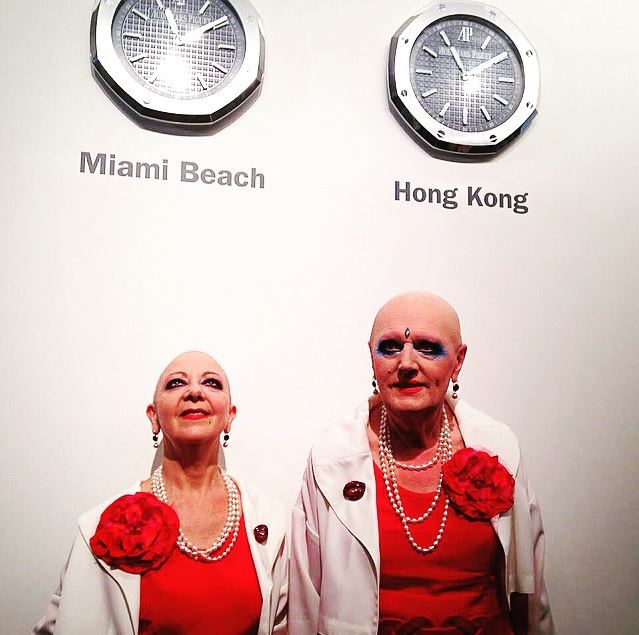 Ubiquitous art world icons Eva and Adele recall Basels past. Photo: Instagram/@happeningarts