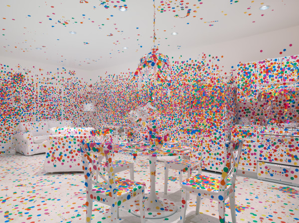 Installation view, Yayoi Kusama: Give Me Love, David Zwirner, New York, 2015.