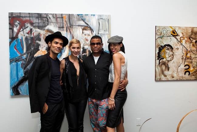 Omar Hernandez, Genevieve Bahrenburg, George Wayne and Mik Berlyn at Georges Berges Gallery Opening.