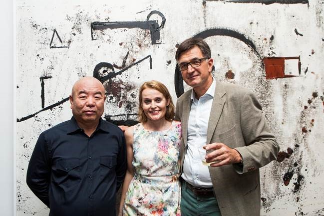 Shuishi Liu, Tunna Vaksvik and Frode Vaksvick at Georges Berges Gallery Opening.