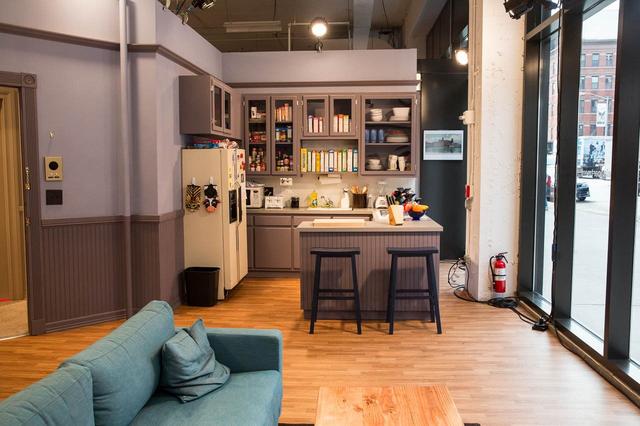 A recreation of Jerry Seinfeld's apartment at Hulu's pop-up Seinfeld museum. Photo: Monica Schipper, courtesy Hulu/Getty Images.