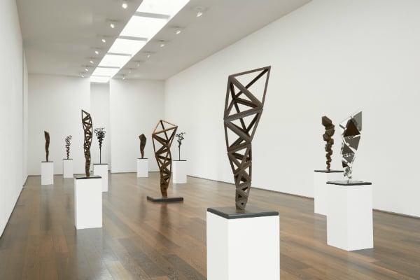 Conrad Shawcross, installation view of <i> Inverted Spires and Descendent Folds </i> <br />  Photo: Courtesy Victoria Miro