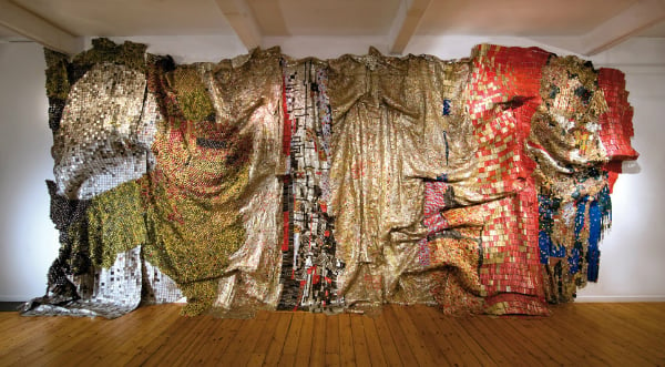 El Anatsui In the World But Don't Know the World (2011) Photo: courtesy October Gallery