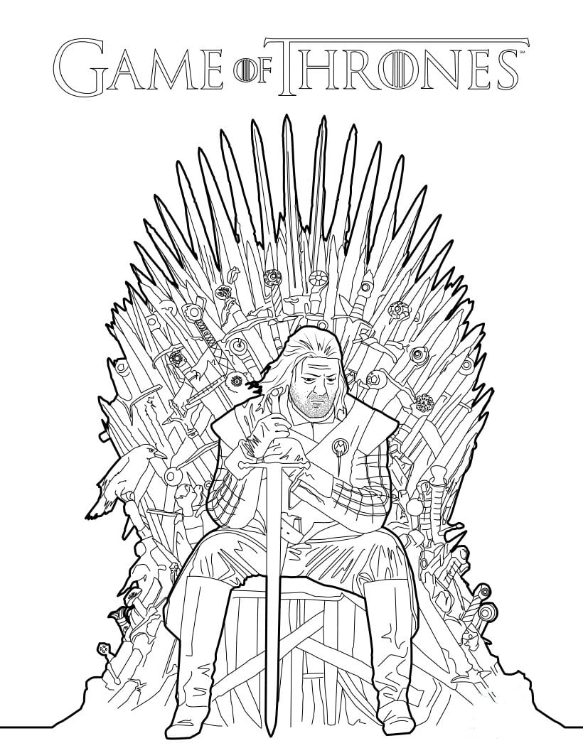Ned Stark Game of Thrones color book image. Photo: HelloKids.com
