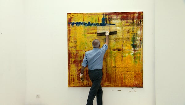 Hockney criticized richter's squeegee painting technique. Photo: Gladwell Patterson via Kino Lorber.
