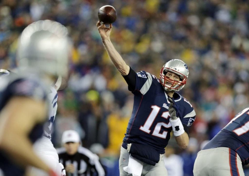 Tom Brady during the first half of the championship game against the Indianapolis Colts. Photo: AP Photo/Charles Krupa