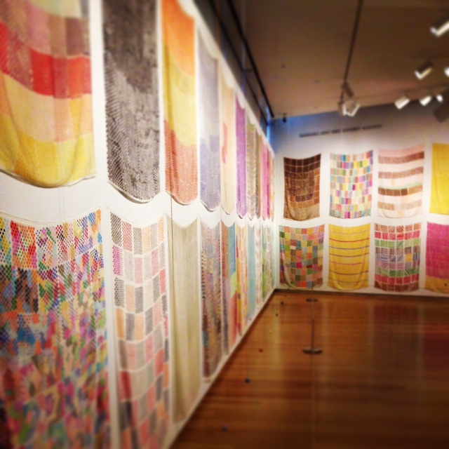 Polly Apfelbaum, Handweavers Pattern Book (2014), in "Pathmakers: Women in Art, Craft and Design, Midcentury and Today" at the Museum of Arts and Design. Photo: Sarah Cascone.