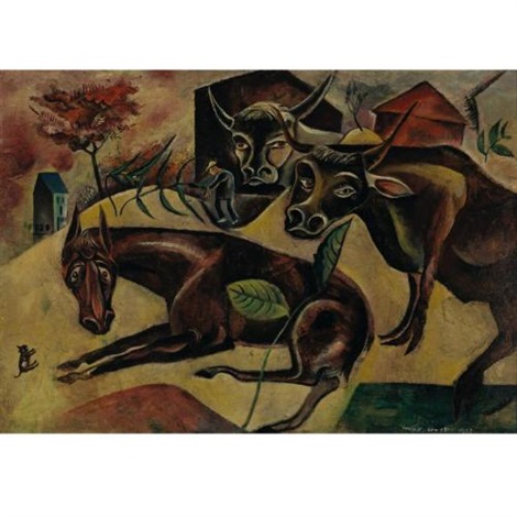 Max Ernst. Pferd und Kühe (Horse and cows) , ca. 1919.Photo: courtesy artnet.