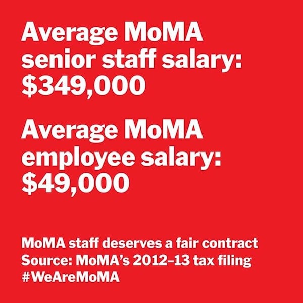 Meme from Local 2110's #WeAreMoMA campaign