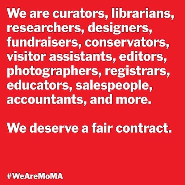 Meme from Local 2110's #WeAreMoMA Instagram campaign