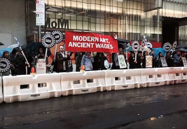 MoMA staff protesting on 53rd street