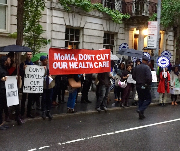 MoMA staff protesting on 54th street