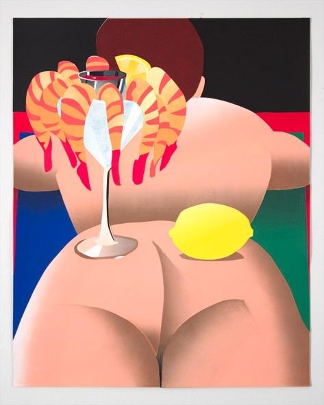 Anthony Iacono, Shrimp Cocktail, acrylic on cut paper.Photo: PPOW Gallery.