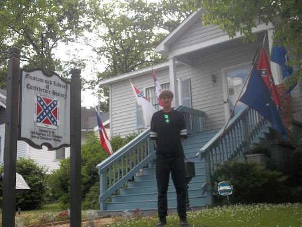 Dylann Storm Roof in front of the Museum and Library of Confederate History in Greenville, South Carolina