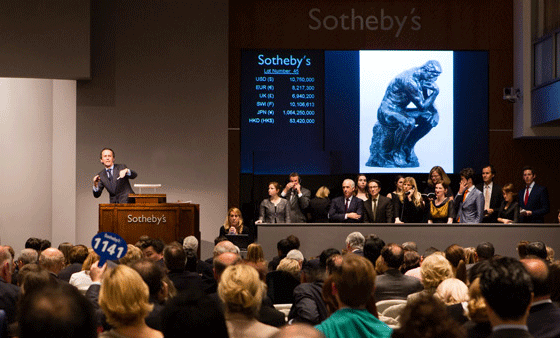 Sotheby's sale room.<br>Photo via Sotheby's.