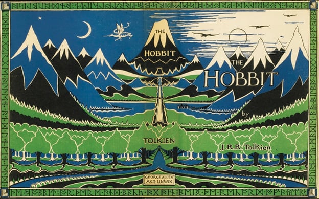 The cover of J.R.R. Tolkien's record-setting first edition of The Hobbit. Photo: Sotheby's London.