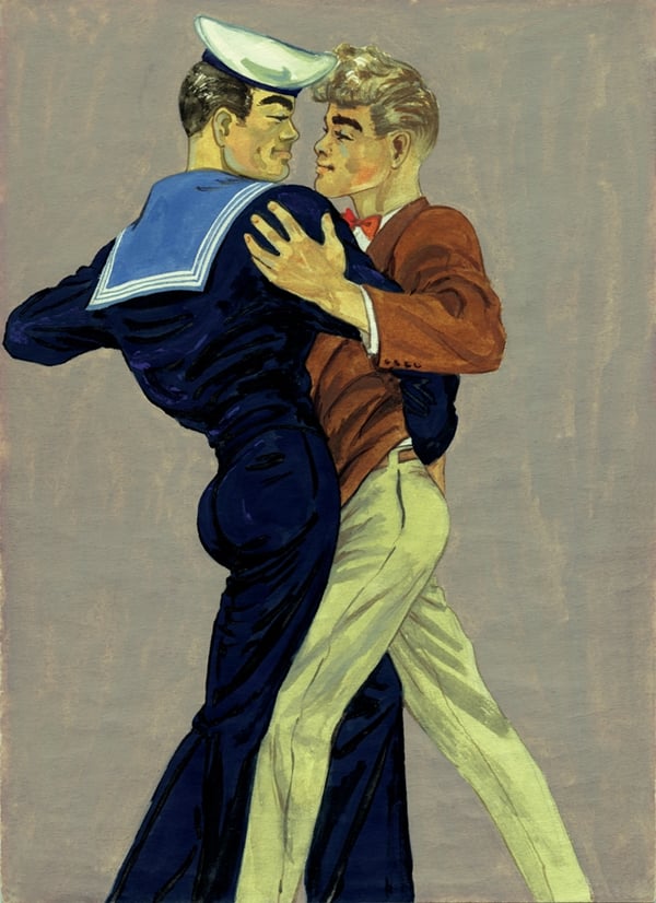 Tom of Finland,  Untitled, 1947, gouache on paper.  Tom of Finland Foundation collection.