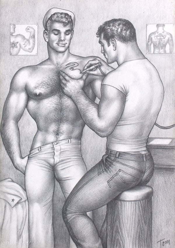 Tom of Finland, Untitled, 1962, graphite on paper. Tom of Finland Foundation collection.