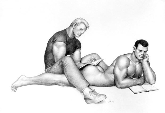 Tom of Finland, Untitled, 1987, graphite on paper. Tom of Finland Foundation collection.