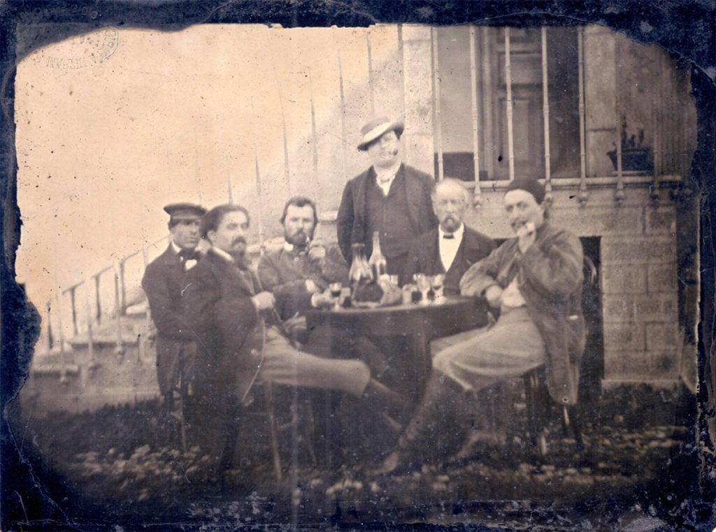 Jule Antoine, photo possibly depicting Vincent van Gogh and friends (1887). Photo: Jule Antoine, courtesy Romantic Agony.