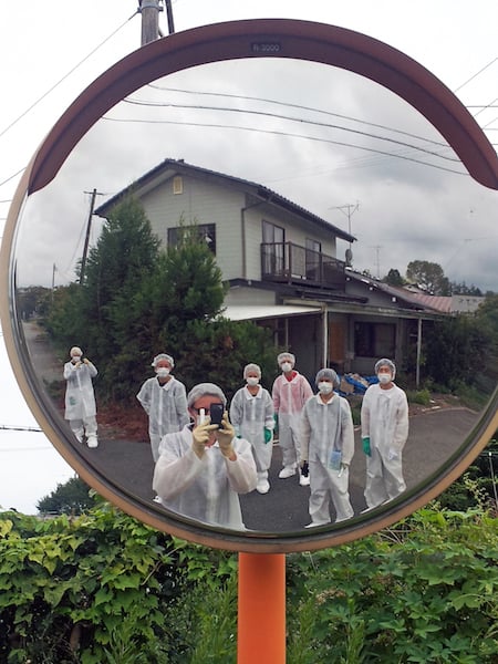 The curatorial team visiting one of the three exhibition venues in Fukushima<br>Photo: Courtesy “Don’t Follow the Wind”