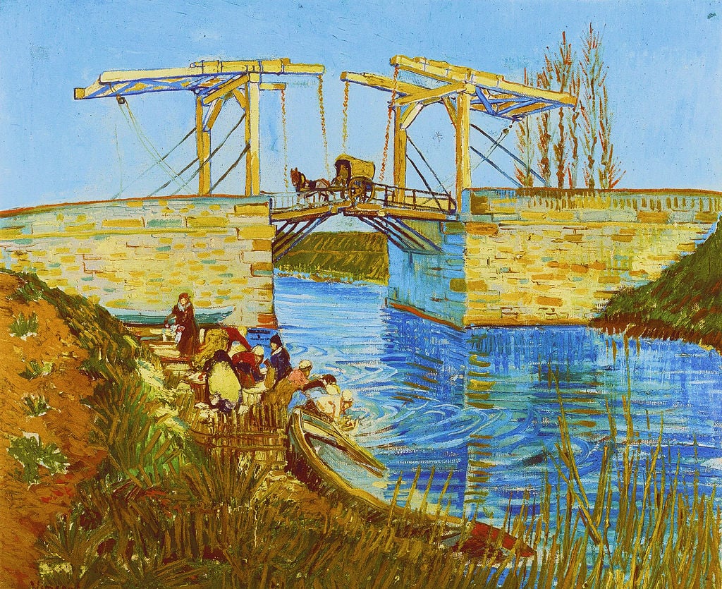 Vincent van Gogh, The Langlois Bridge at Arles with Women Washing (1888). Photo: courtesy the Kröller-Müller Museum, Otterlo, Netherlands.