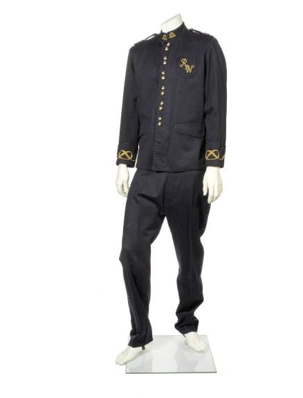 The suit worn by Robbie Williams for the Queen's Diamond Jubilee Concert, Buckingham Palace, 4th June 2012 Photo: Bonhams