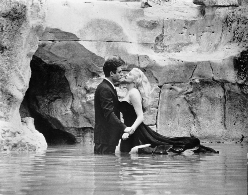 The Trevi Fountain is the backdrop for a famous scene from Fellini's La Dolce Vita.