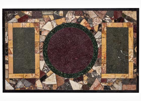 An opus sectile floor panel, reusing ancient marble and coloured stones<br> Photo: Sam Fogg 