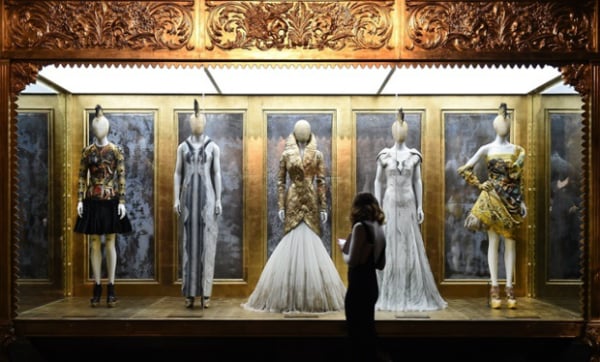 Installation view of Alexander McQueen’s “Savage Beauty” exhibition at the V&A Museum, London<br>Photo via: The Ministry of Curiosity