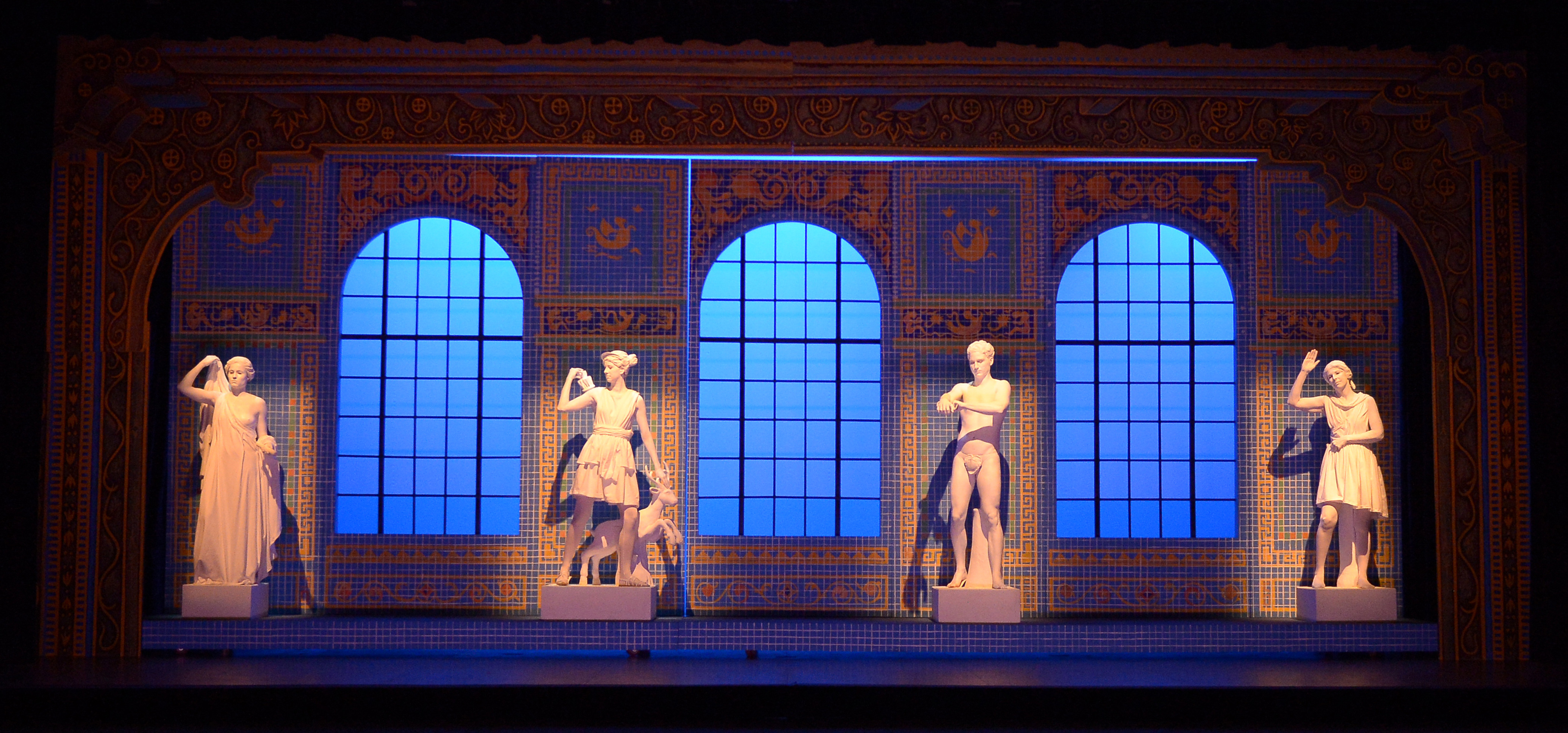 Models pose "living picture," Hearst Castle Pool Sculptures, during annual festival The Pageant of the Masters at Laguna Beach. Photo credit JOE KLAMAR/AFP/Getty Images.