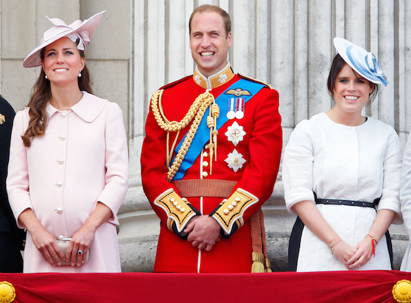 Princess Eugenie (right) with Kate Middleton and Prince William<br>Photo via: US