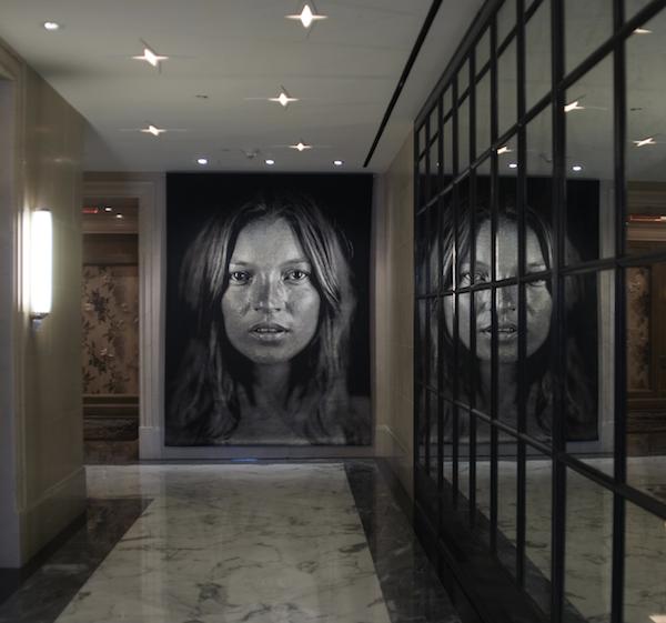Kate Moss chuck close art hotels the surrey