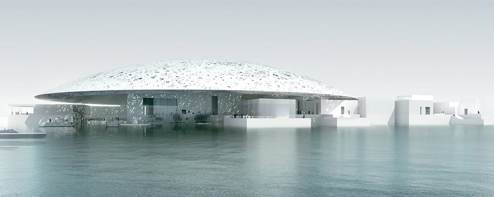 Rendering of the Louvre Abu Dhabi, designed by Jean Nouvel. Image: Courtesy of louvreabudhabi.ae