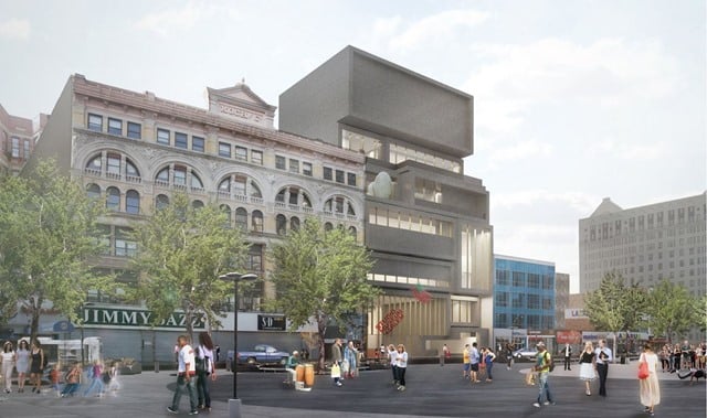 A rendering of the new home for the Studio Museum in Harlem, by David Adjaye Associates. Courtesy Adjaye Associates.
