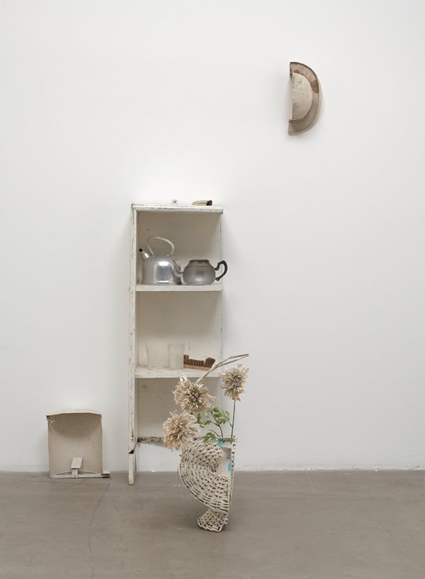 Yoko Ono, Half-A-Room (detail) (1967). Various objects cut in half, most painted white. Private collection. © Yoko Ono 2014 Image: Courtesy of MoMA.