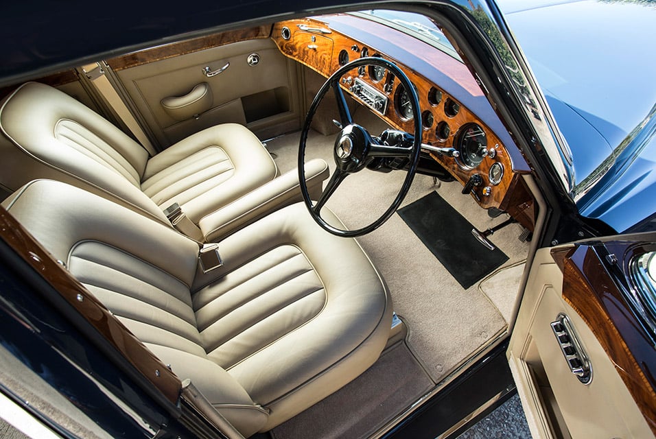 Inside the blue Bentley S3 Continental ‘Flying Spur’. Photo: Bonhams.