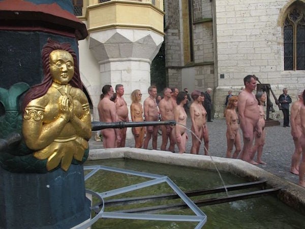 The festival attracts naked performance artists from around Europe. Photo: Body and Freedom Festival via wemakeit.com